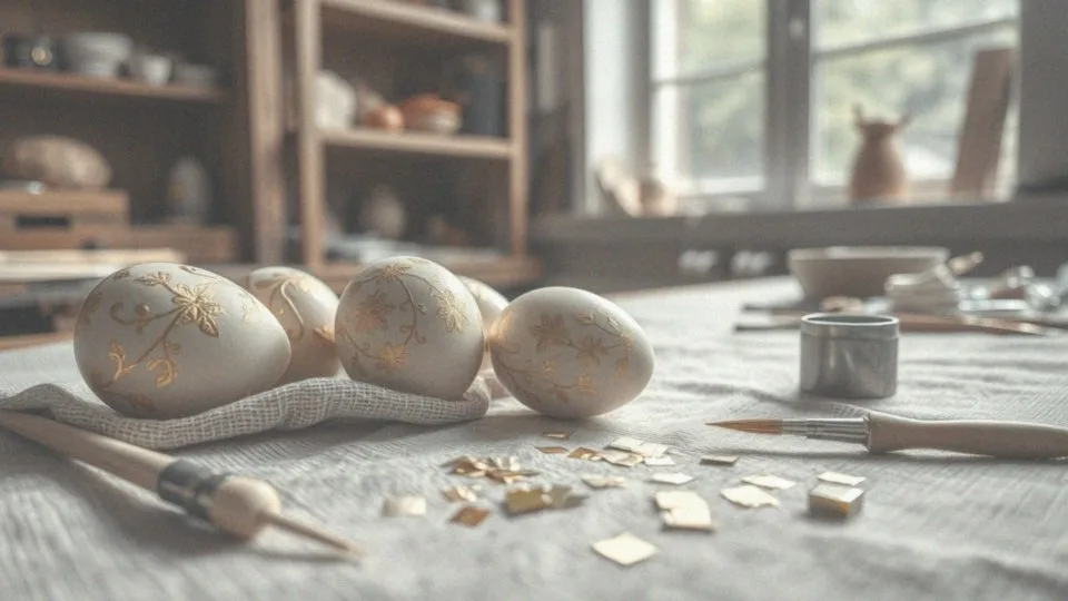 Jak ozdabiać jajka folią do złoceń?