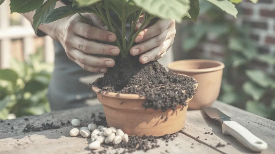 Jak wygląda proces przesadzania przelanej hortensji?