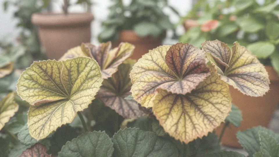 Jakie są objawy niedoboru składników pokarmowych w pelargoniach?