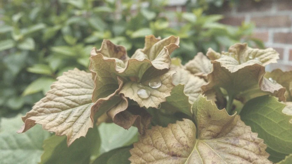 Co powoduje zasychanie liści hortensji?