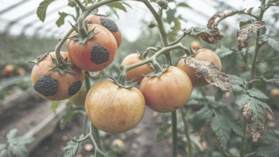 Jakie choroby mogą powodować czarne plamy na pomidorach?